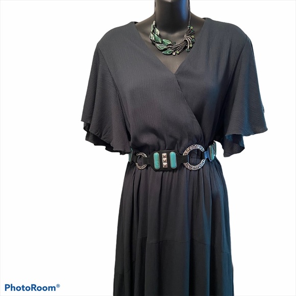 SALE Long Dress With Ruffle Sleeves - Picture 3 of 6